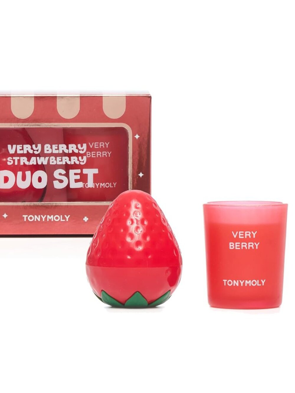 NWT TONYMOLY Very Berry Strawberry Hand Cream & Candle Gift Set